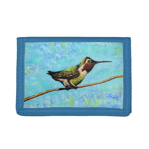 Hummingbird Ready to Fly Painting Trifold Wallet