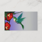 Hummingbird Red Hibiscus Teal Blue Purple Business Card (Back)