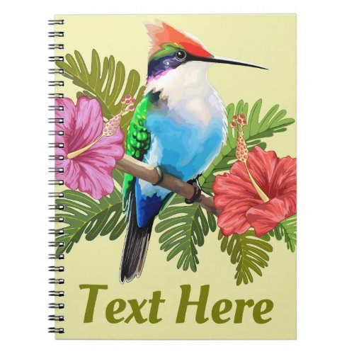 Hummingbird resting and Hibiscuses  Shot glass Notebook