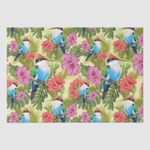 Hummingbird resting and Hibiscuses Tissue Paper
