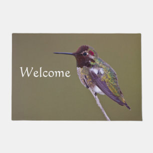 Hummingbird resting doormat