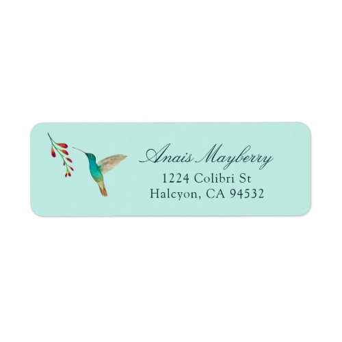 Hummingbird Return Address Label