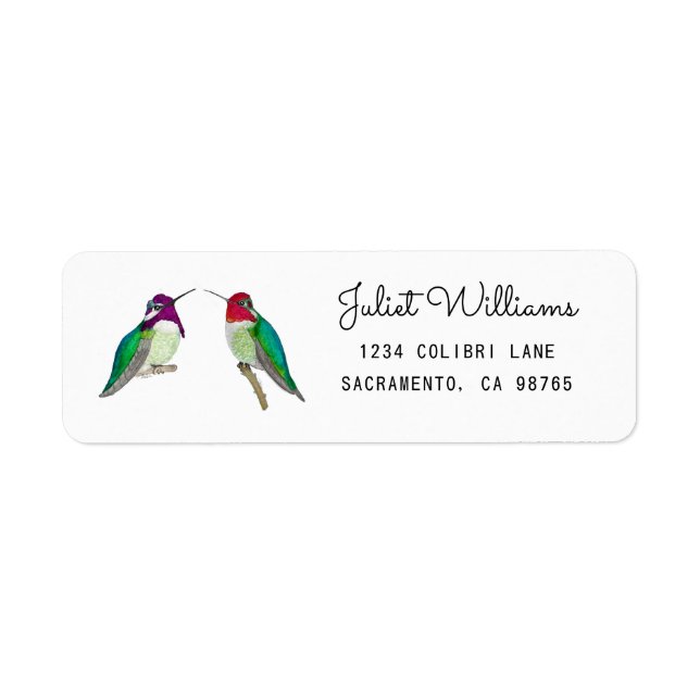 Hummingbird Return Address Label (Front)
