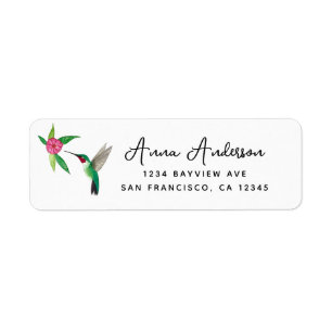 Hummingbird Return Address Label