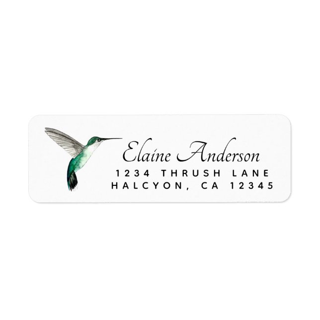 Hummingbird return address Label (Front)