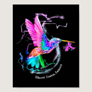 Hummingbird ribbon breast cancer awareness  poster