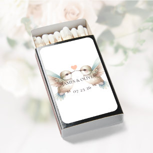 Hummingbird Romance Adorable Custom Wedding Matchboxes