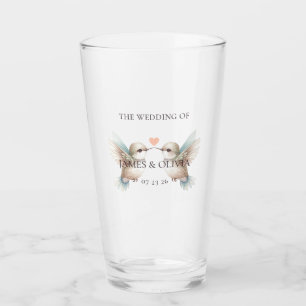 Hummingbird Romance Custom Wedding Glasses