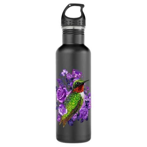 Hummingbird Rose Flowers Spring Lover Stainless Steel Water Bottle