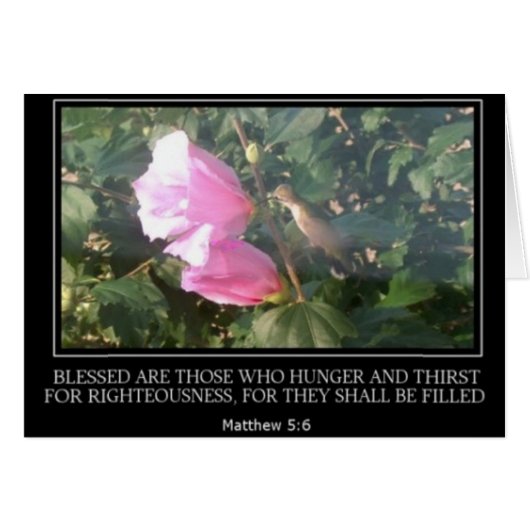 Hummingbird & Rose of Sharon Scripture Card (Front Horizontal)