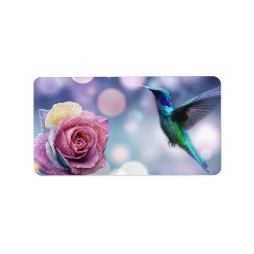 Hummingbird  Rose _ Original Colors Label