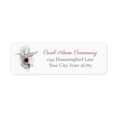 Hummingbird  Roses Label