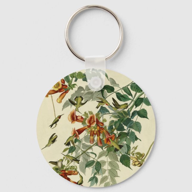 Hummingbird Ruby Throated Audubon Bird Keychain (Front)
