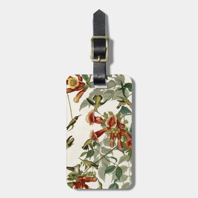 Hummingbird Ruby Throated Audubon Bird Luggage Tag (Front Vertical)