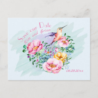 Hummingbird Save Our Date Postcard