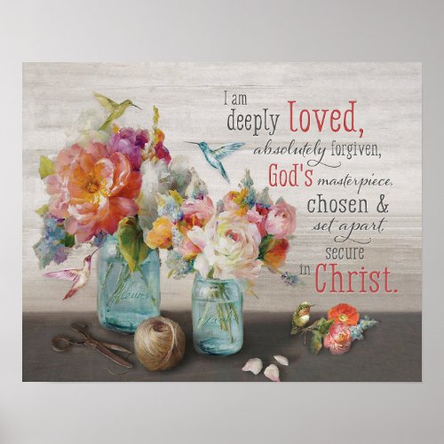 Hummingbird Secure In Christ Housewarming Gifts Poster