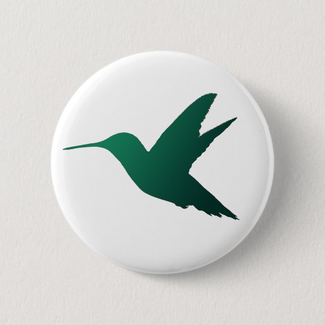 Hummingbird Silhouette Badge Pinback Button (Front)