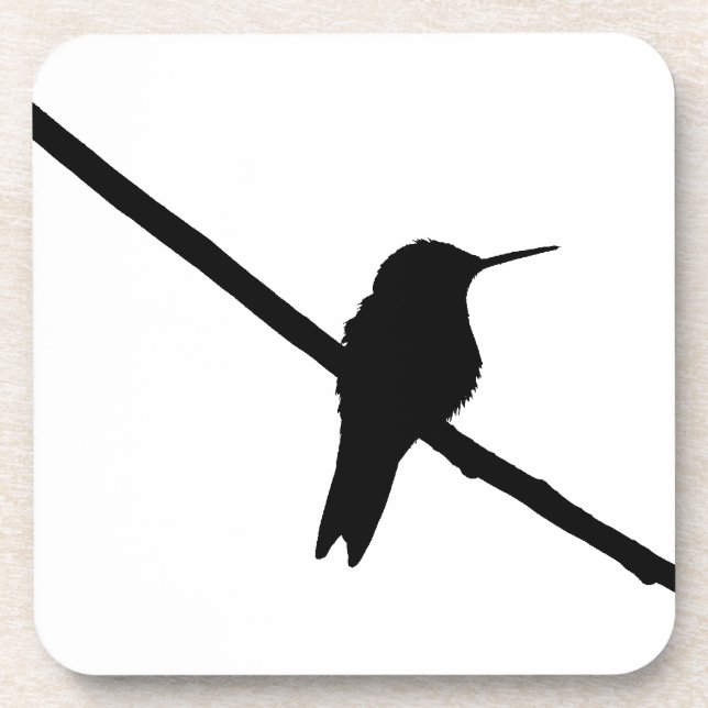 Hummingbird Silhouette Beverage Coaster (Front)
