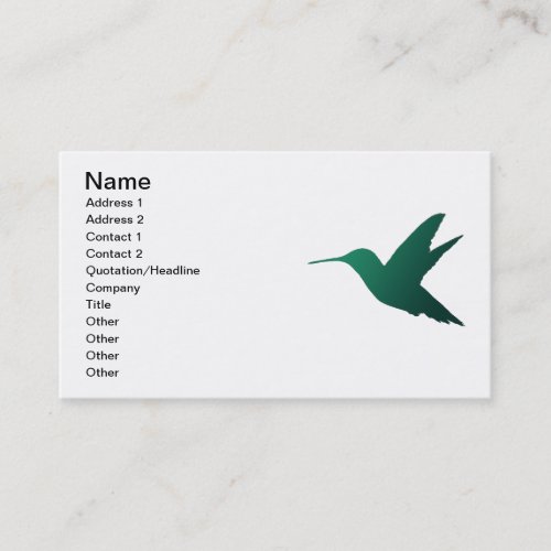 Hummingbird Silhouette Business Card