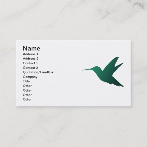 Customizable Hummingbird Silhouette Business Card