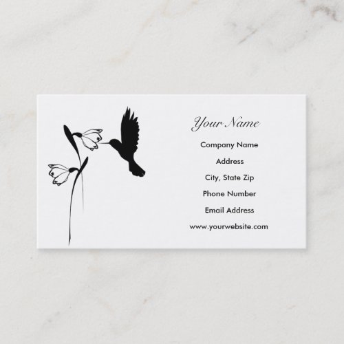 Hummingbird Silhouette Business Cards
