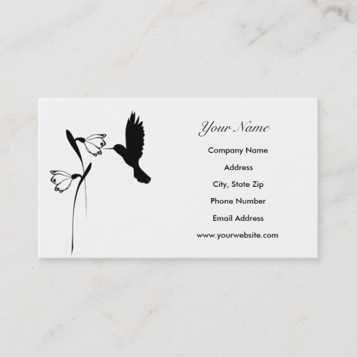 Customizable Hummingbird Silhouette Business Cards