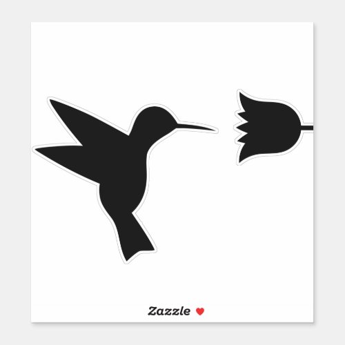 Hummingbird silhouette Custom_Cut Vinyl Stickers