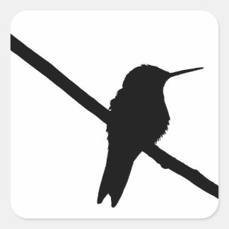 Hummingbird Silhouette Square Sticker