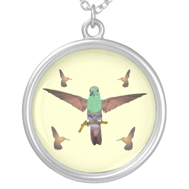 Hummingbird Silver Plated Necklace (Front)