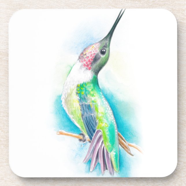 Hummingbird Singing Drink Coaster (Front)