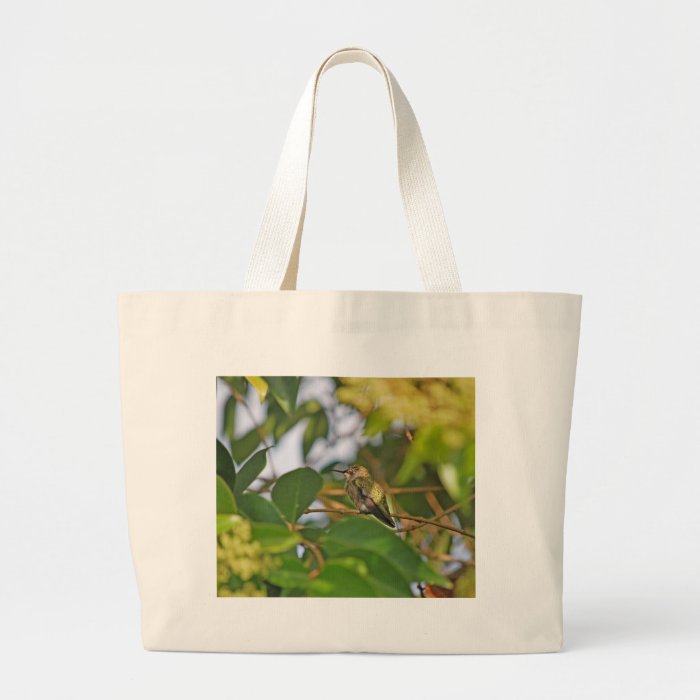 Hummingbird Sitting in a Privet Tree Tote Bags