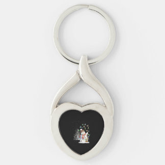 Hummingbird Snowman Merry Christmas Keychain