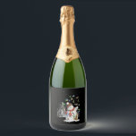 Hummingbird Snowman Merry Christmas Sparkling Wine Label<br><div class="desc">Hummingbird Snowman Merry Christmas</div>