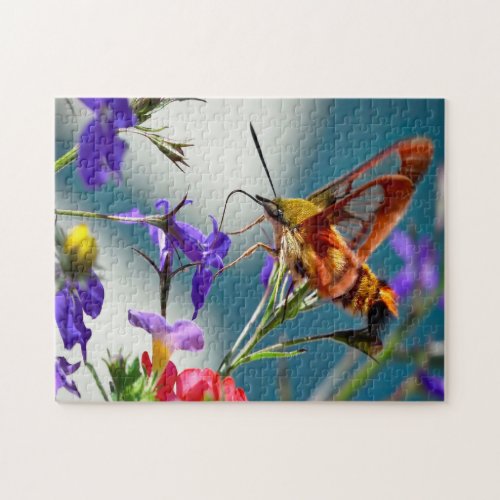 Hummingbird Sphinx Moth Butterfly Jigsaw Puzzle