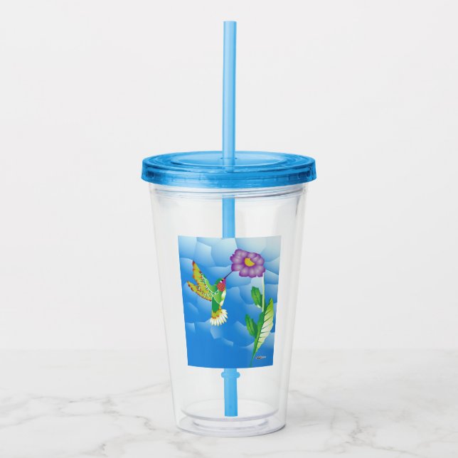 Hummingbird:  Stylized Acrylic Tumbler (Front)