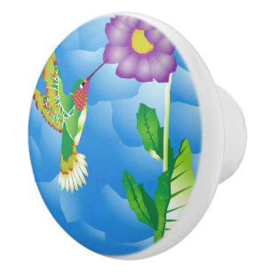 Hummingbird:  Stylized Ceramic Knob