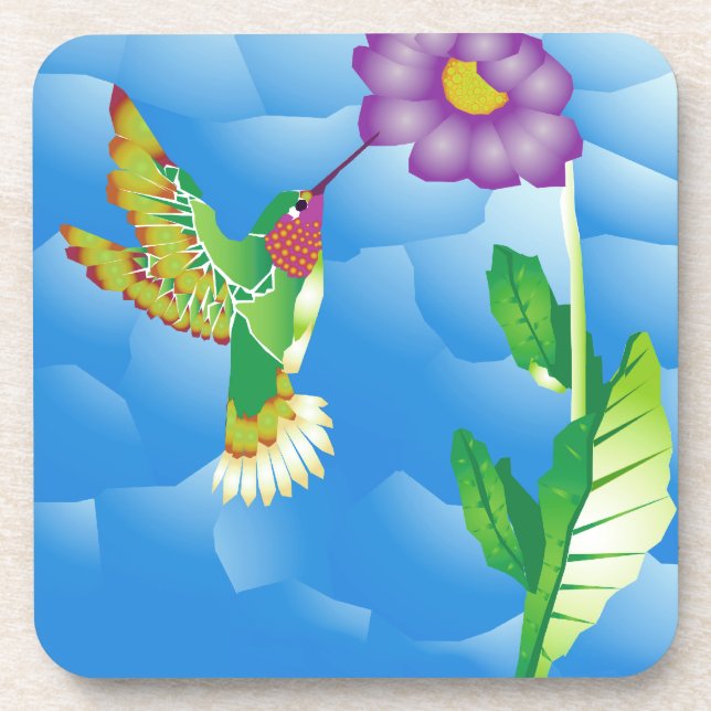 Hummingbird:  Stylized Drink Coaster (Front)