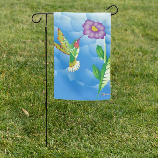 Hummingbird:  Stylized Garden Flag (In SItu)