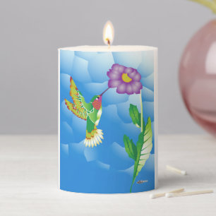Hummingbird:  Stylized Pillar Candle