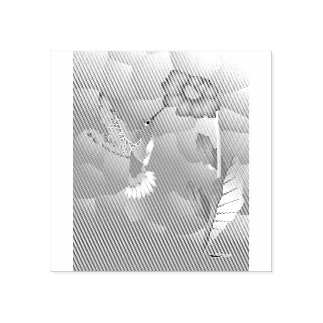 Hummingbird:  Stylized Rubber Stamp (Imprint)