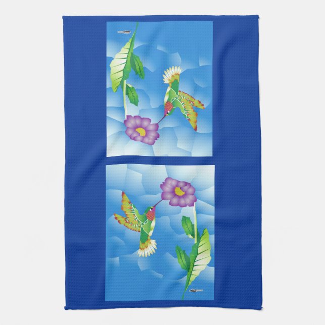 Hummingbird:  Stylized Towel (Vertical)