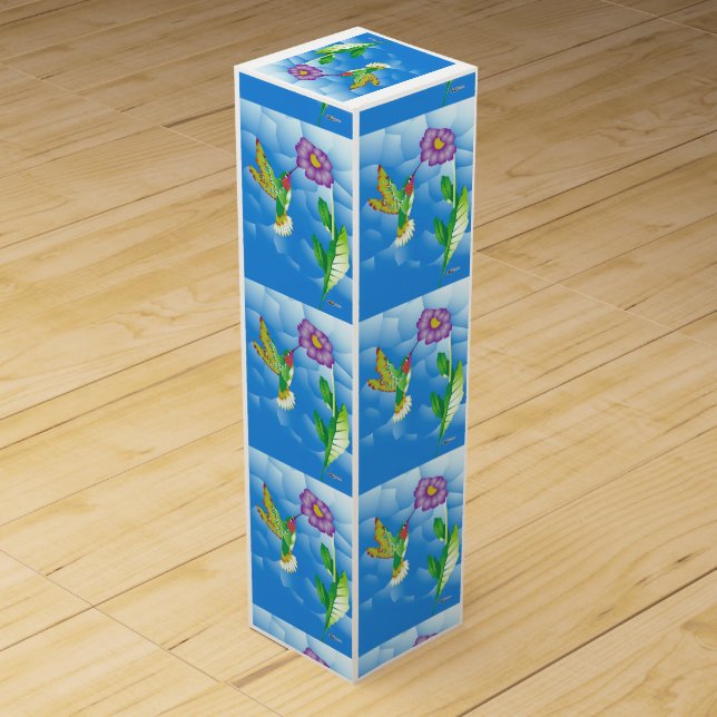 Hummingbird:  Stylized Wine Box (Front)
