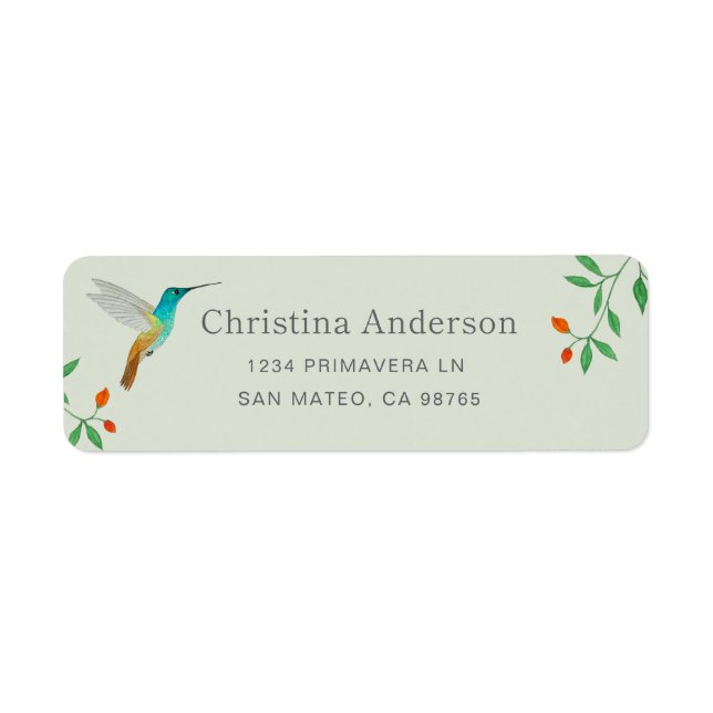 Hummingbird Summer  Address Label (Front)