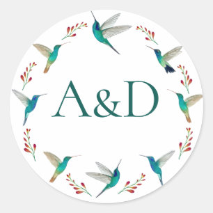 Hummingbird Summer Wedding Classic Round Sticker