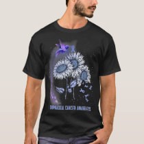 Hummingbird Sunflower Esophageal Cancer Awareness  T-Shirt