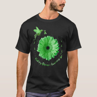 Hummingbird Sunflower Green Ribbon Kidney Disease  T-Shirt
