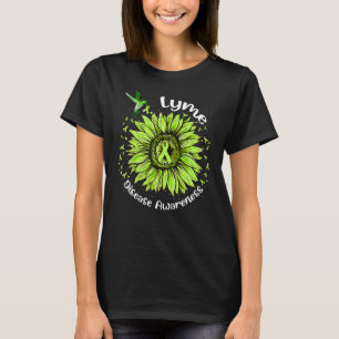 Hummingbird Sunflower Green Ribbon Lyme Disease Aw T-Shirt