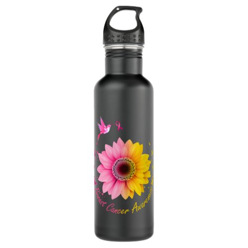 Hummingbird Sunflower Pink Yellow Breast Cancer Aw Stainless Steel Water Bottle