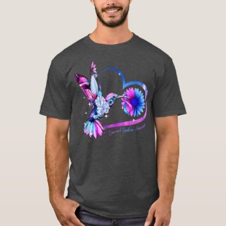 Hummingbird Sunflower Purple Blue Ribbon Emanuel S T-Shirt