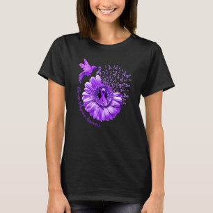 Hummingbird Sunflower Purple Fighters Chronic Migr T-Shirt